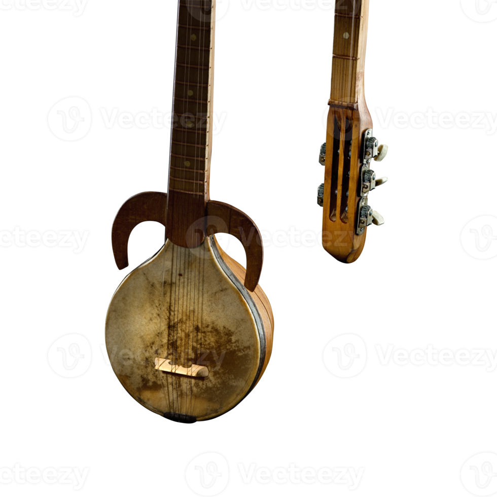 An ancient Asian stringed musical instrument, isolated. Central Asia, Uzbekistan png