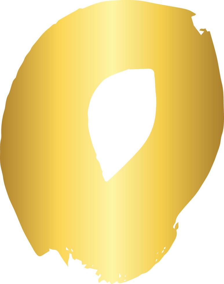 elemento de diseño de trazo de pincel dorado vector