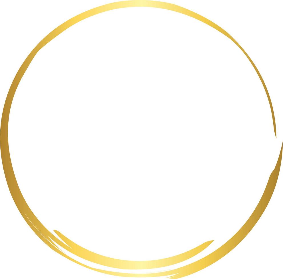 Circle Gold Brush Stroke Design Element Vector