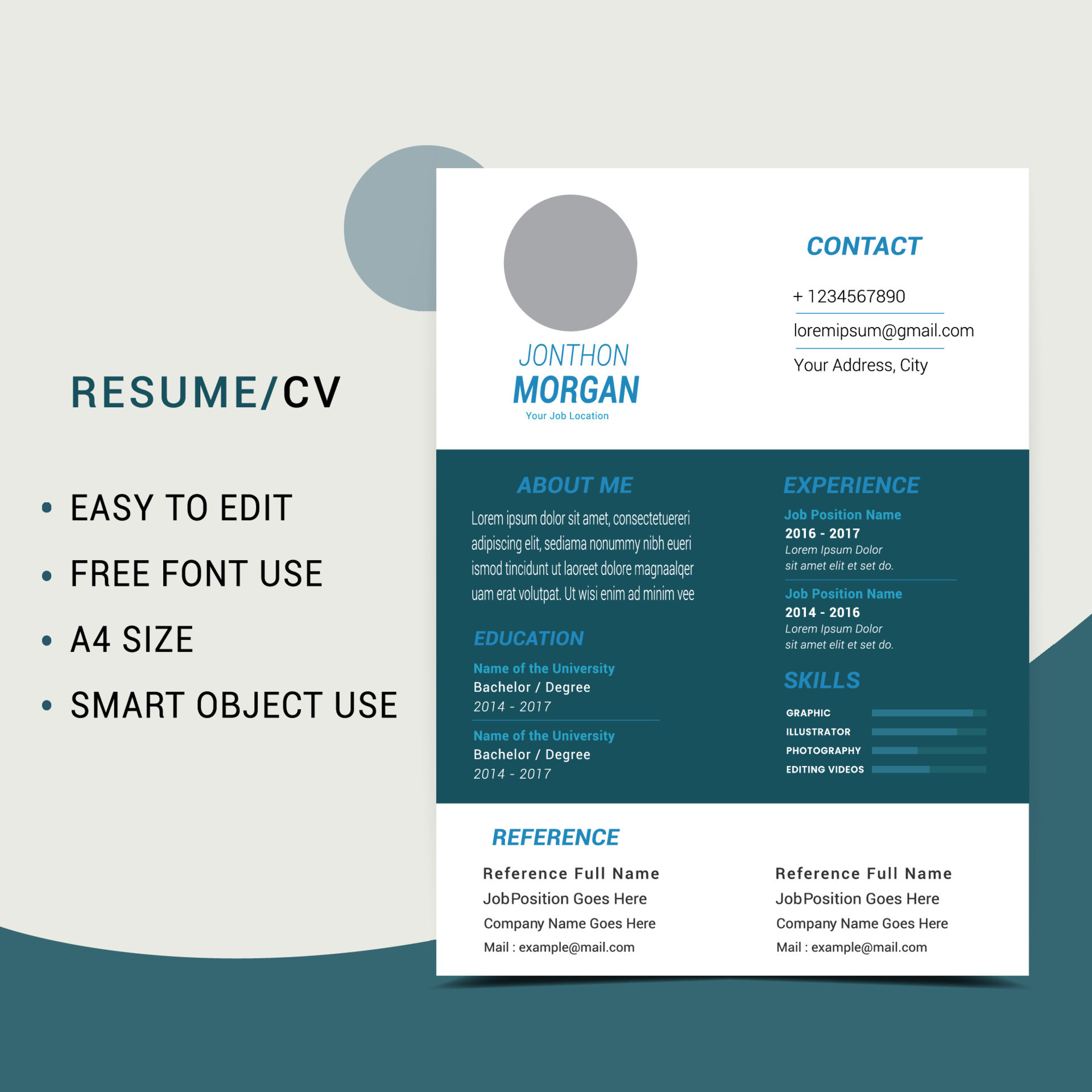 resume template design 19639864 - Resume Template Design Free Vector 