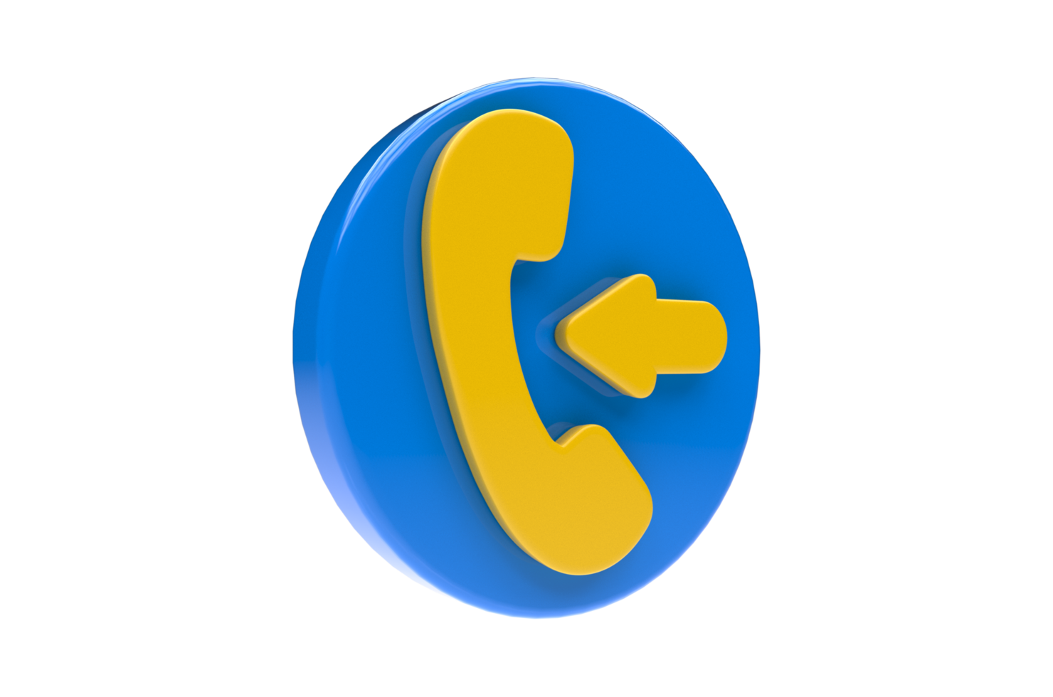 3D Render Incoming Telephone Call Icon with Transparent Background png