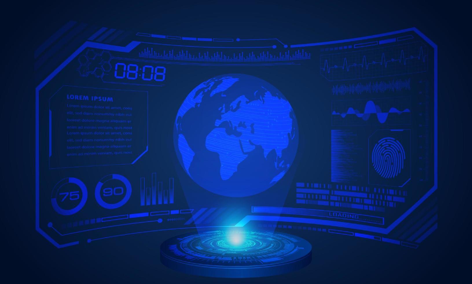 Modern HUD Technology Screen Background vector