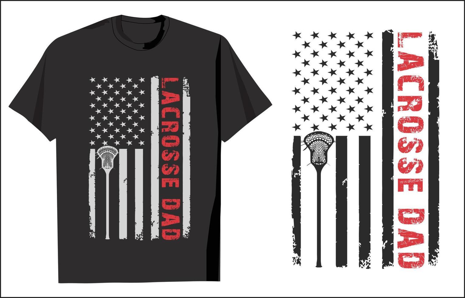 Lacrosse T Shirt Design With USA Flag vector