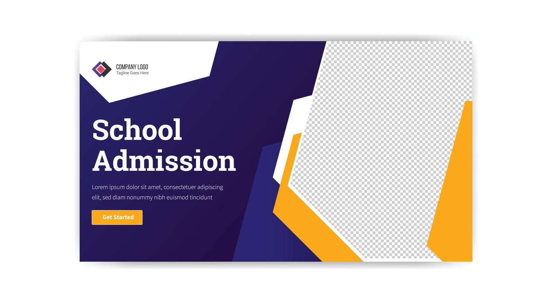 school admission thumbnail banner design vector