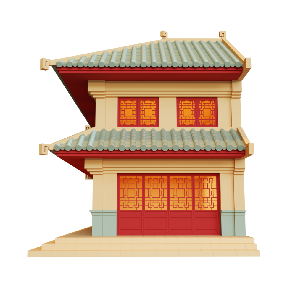 Chinatown Shophouse 3D Element png