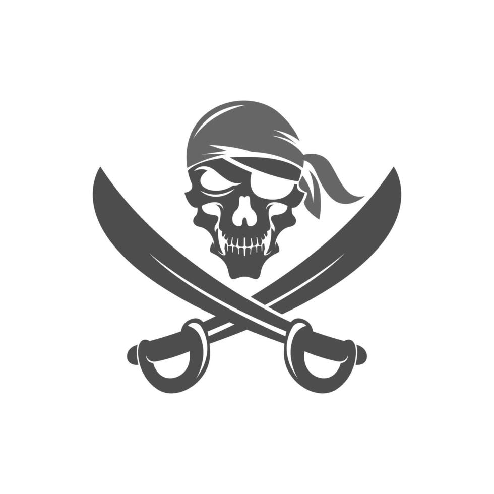 Ilustración de diseño de icono de logotipo pirata vector