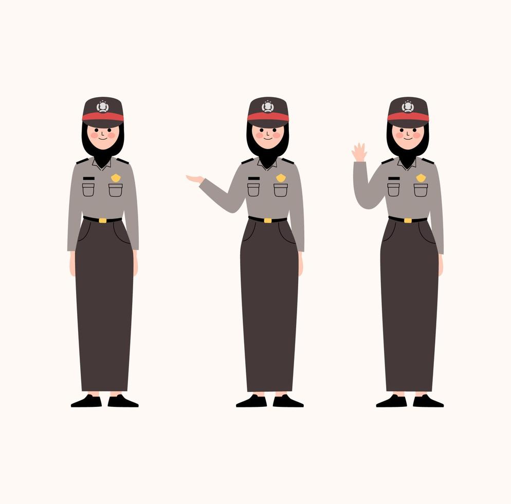 Police woman officer vector