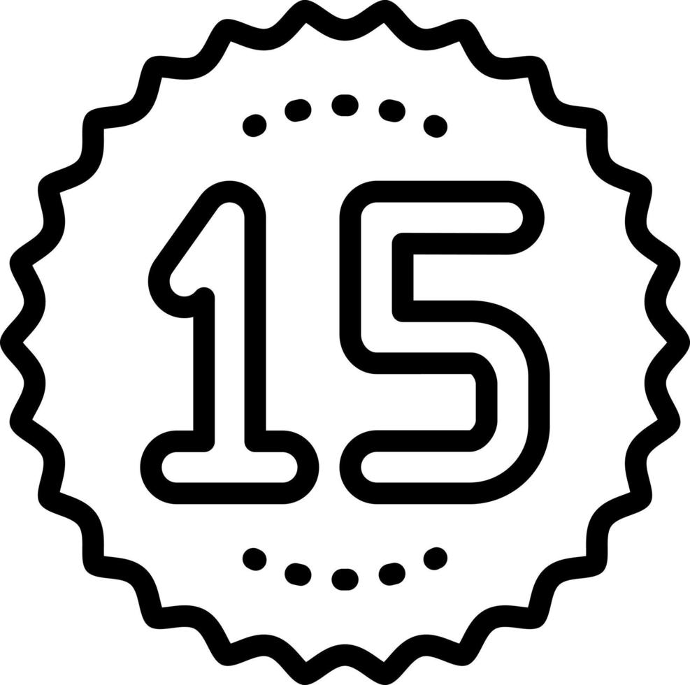 line icon for fifteen vector