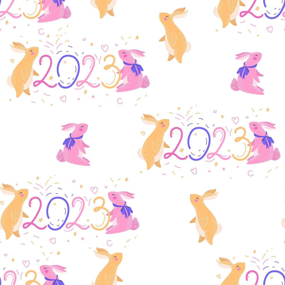 Japanese new year pattern rabbits for decoration design. vector