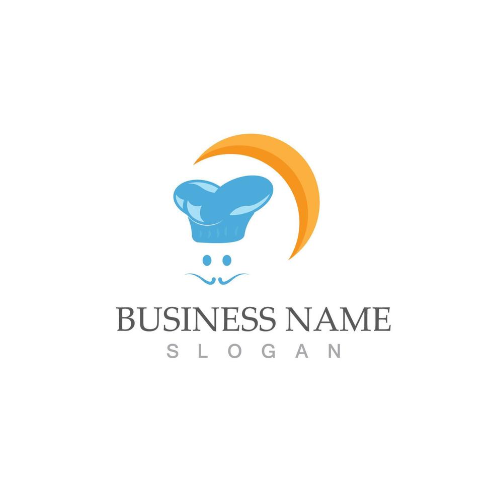 Hat chef logo template vector