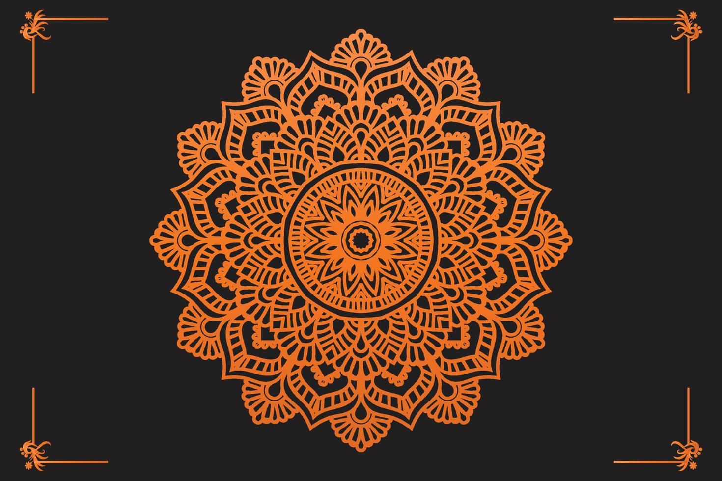 diseño de mandala, vector de diseño de mandala colorido de fondo dorado de lujo