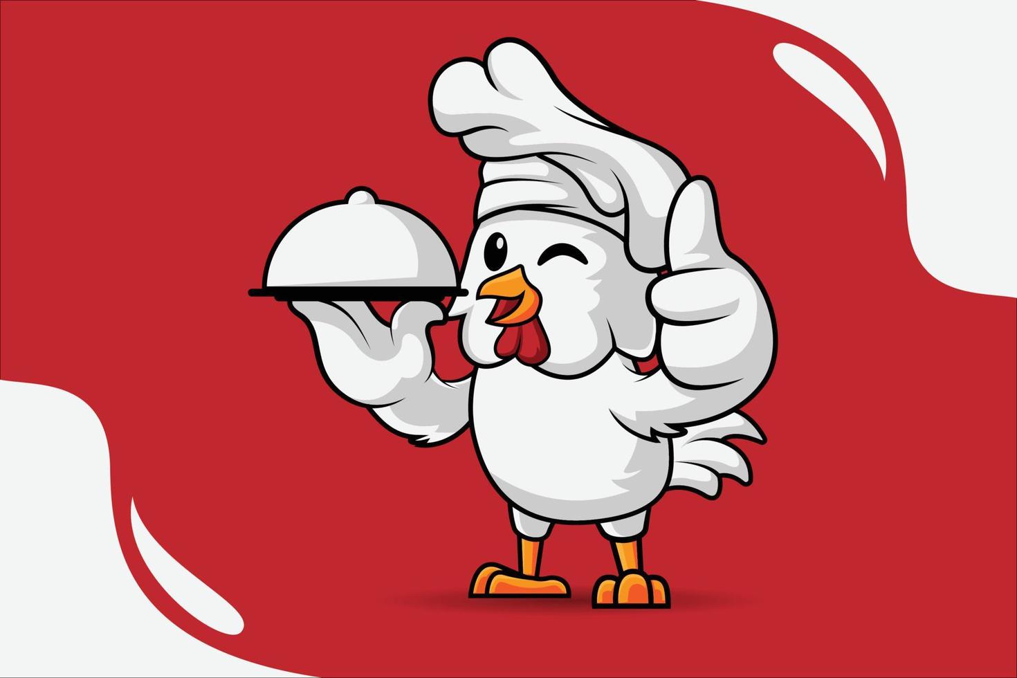 plantilla de elemento de diseño de vector de pollo chef