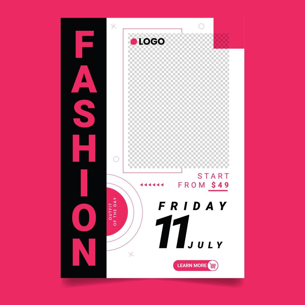 Fashion sale post and social media banner template vector