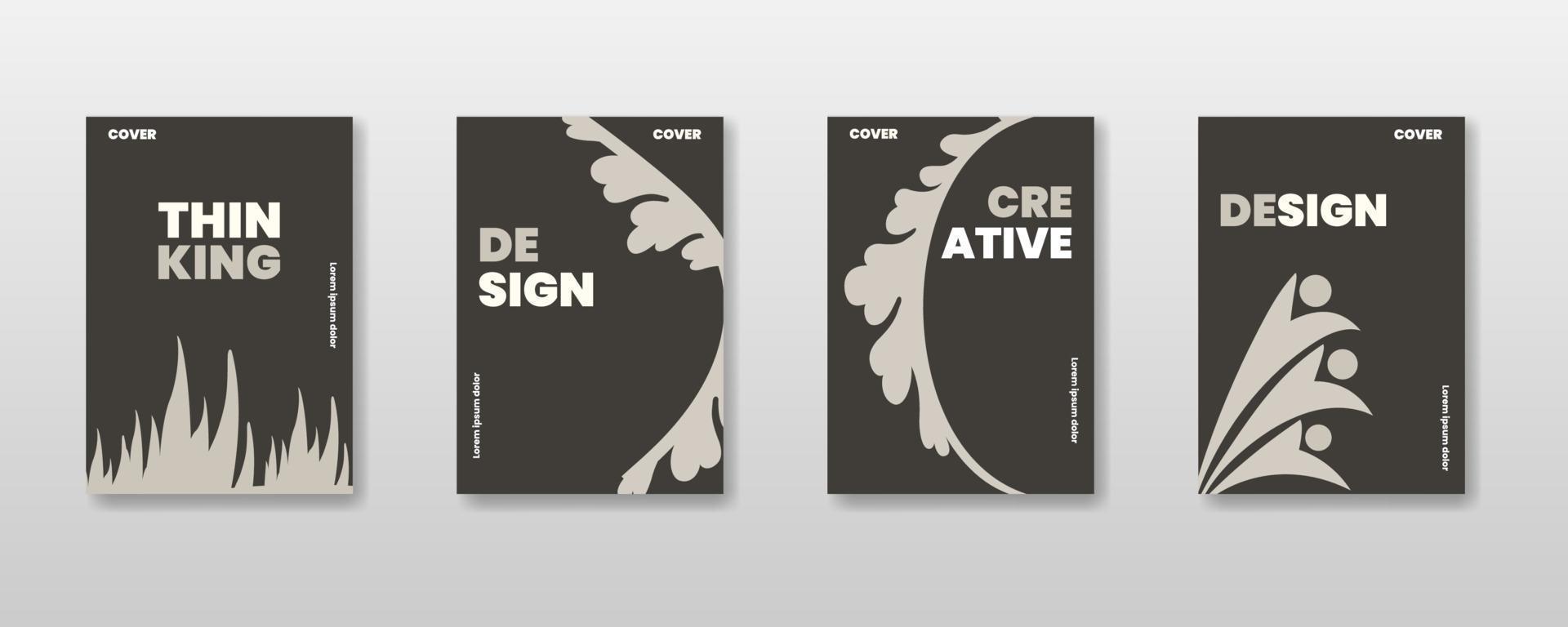 Cover collection with leaf for books, magazines, catalogs. Vector illustration.