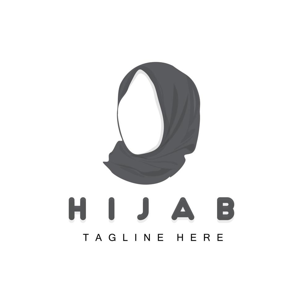 logotipo de hijab, marca de vectores de productos de moda, diseño de boutique de hijab de mujeres musulmanas