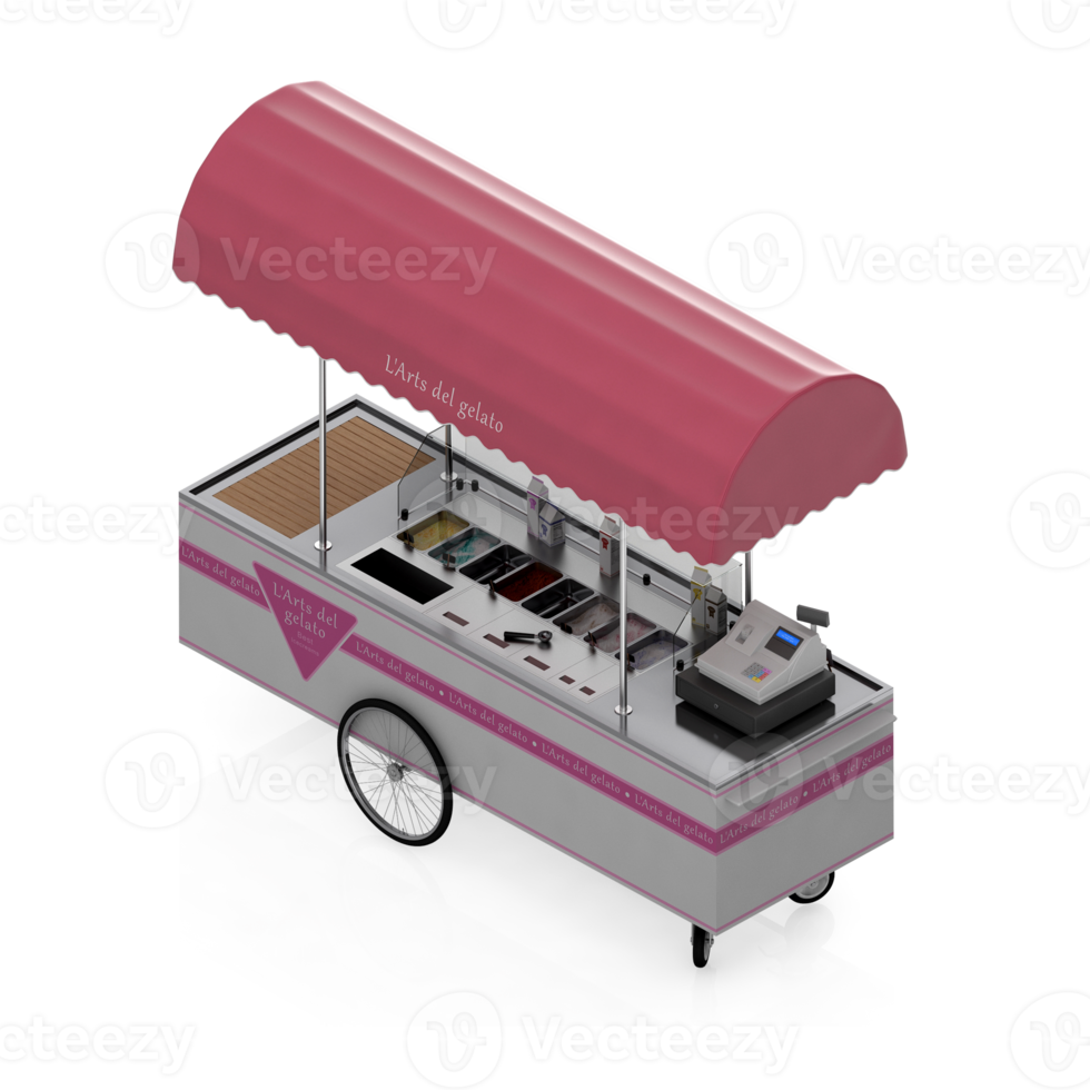 renderização 3d de comida de rua isométrica png