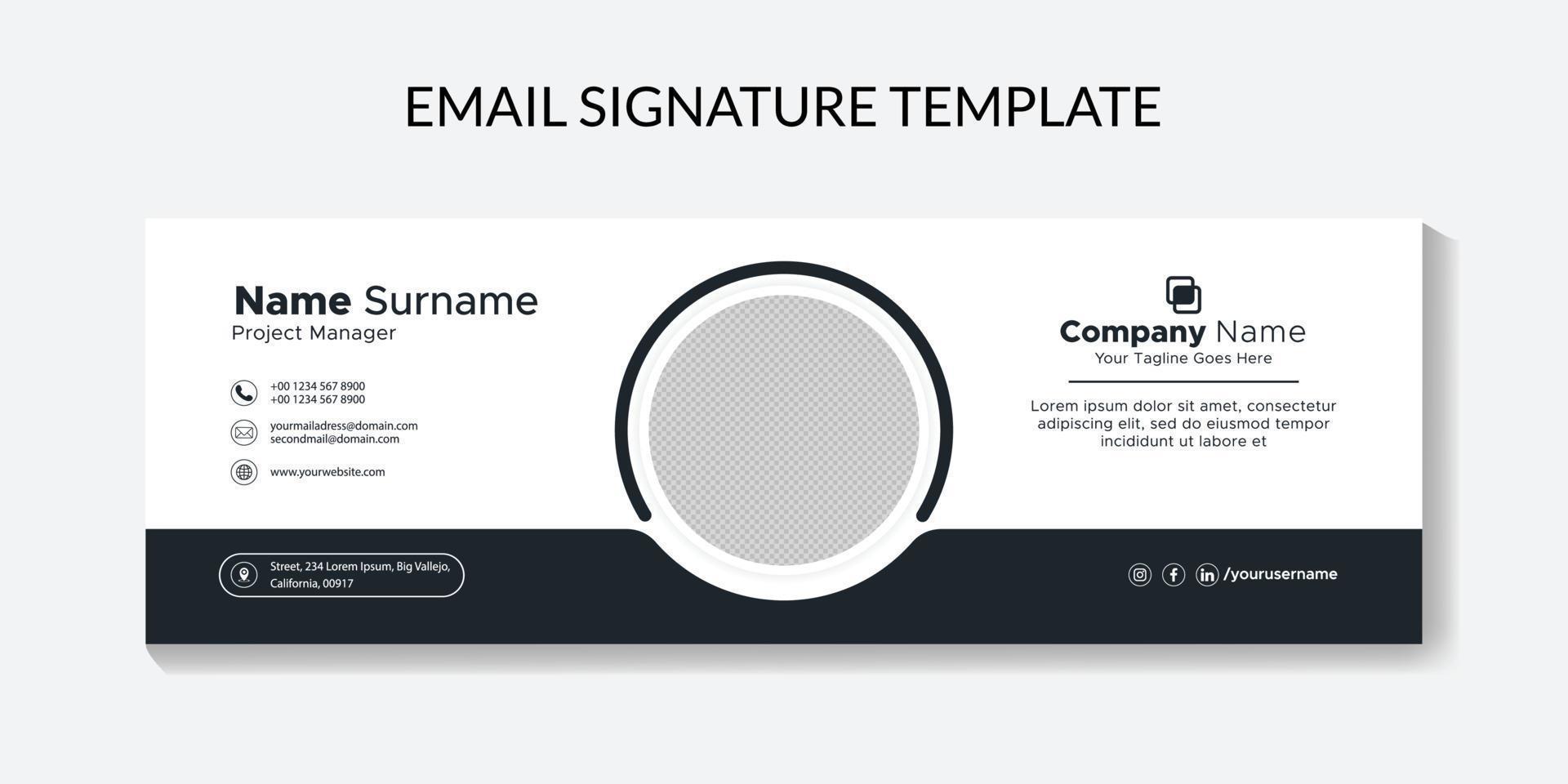 Email Signature template or Email Footer. modern and creative email