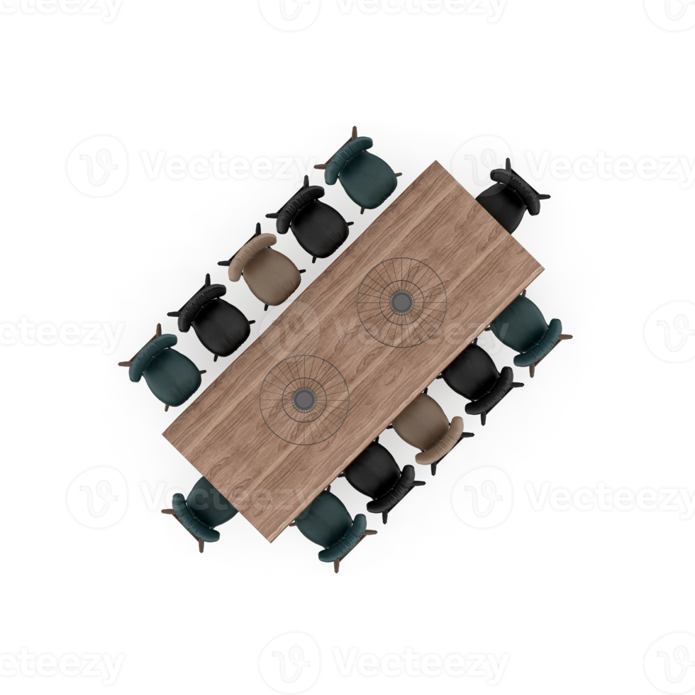 Isometric Table set Perspective 3D render png