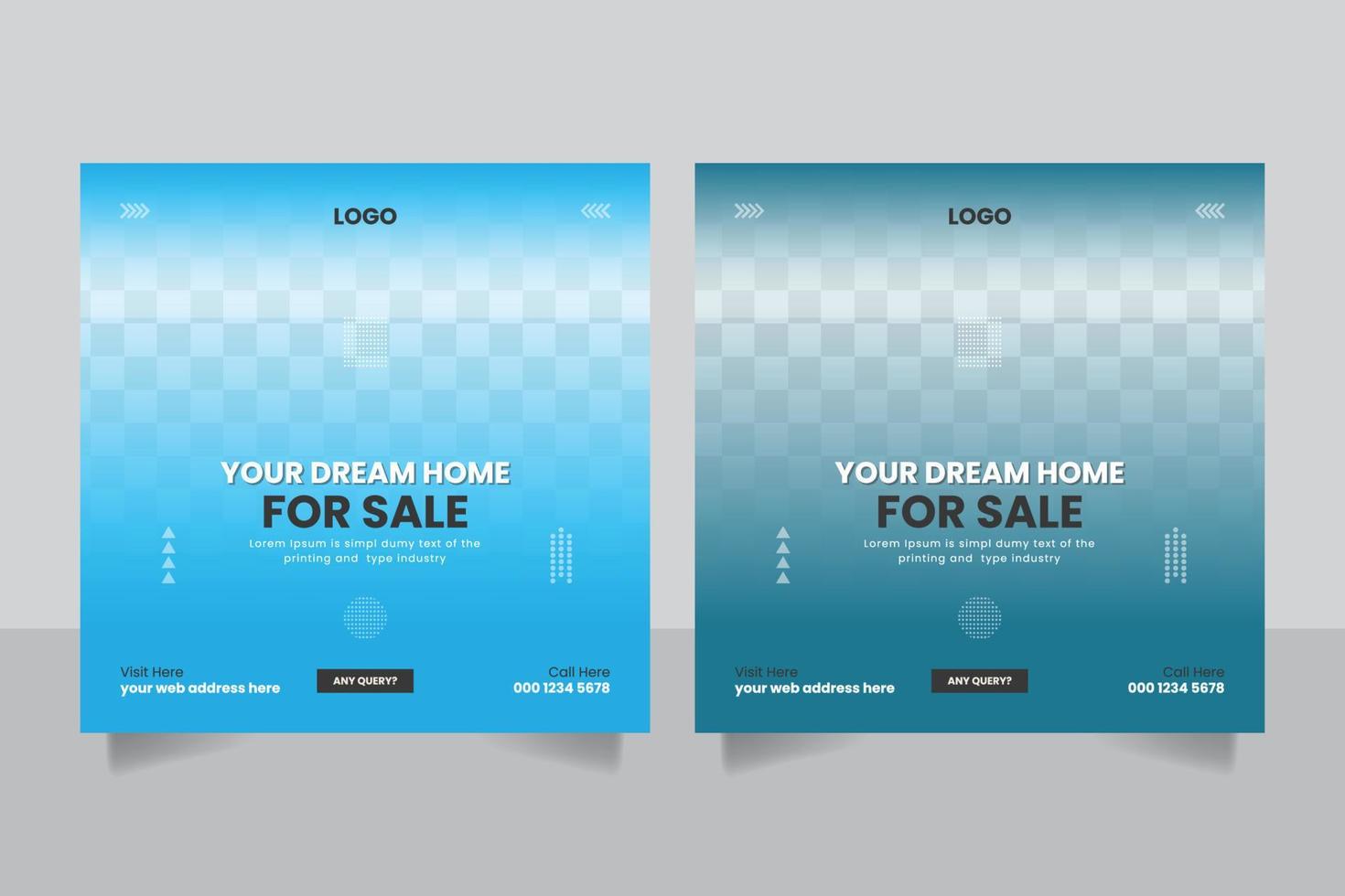 Creative business dream home for sale social media post design template vector