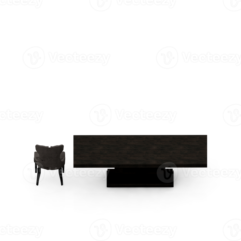 rendu 3d de la perspective de l'ensemble de table isométrique png