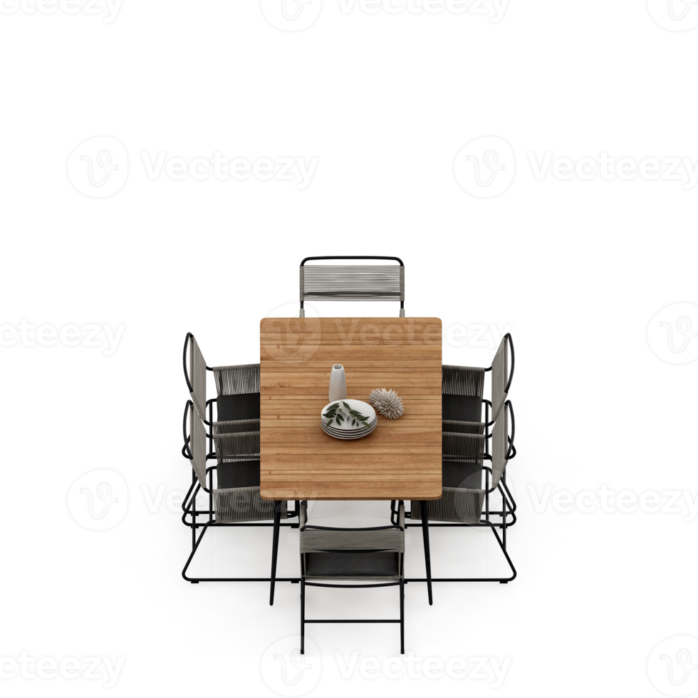 Isometric Table set Perspective 3D render png