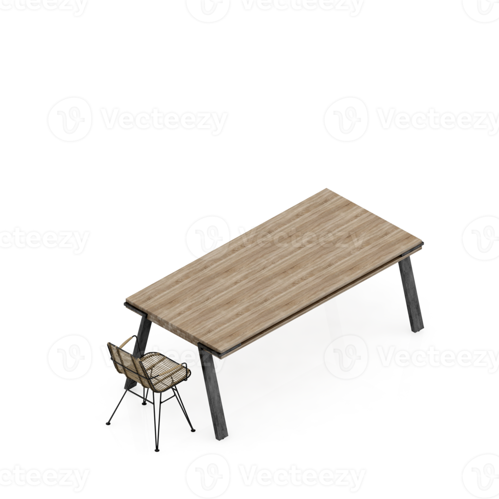 Isometric Table set Perspective 3D render png