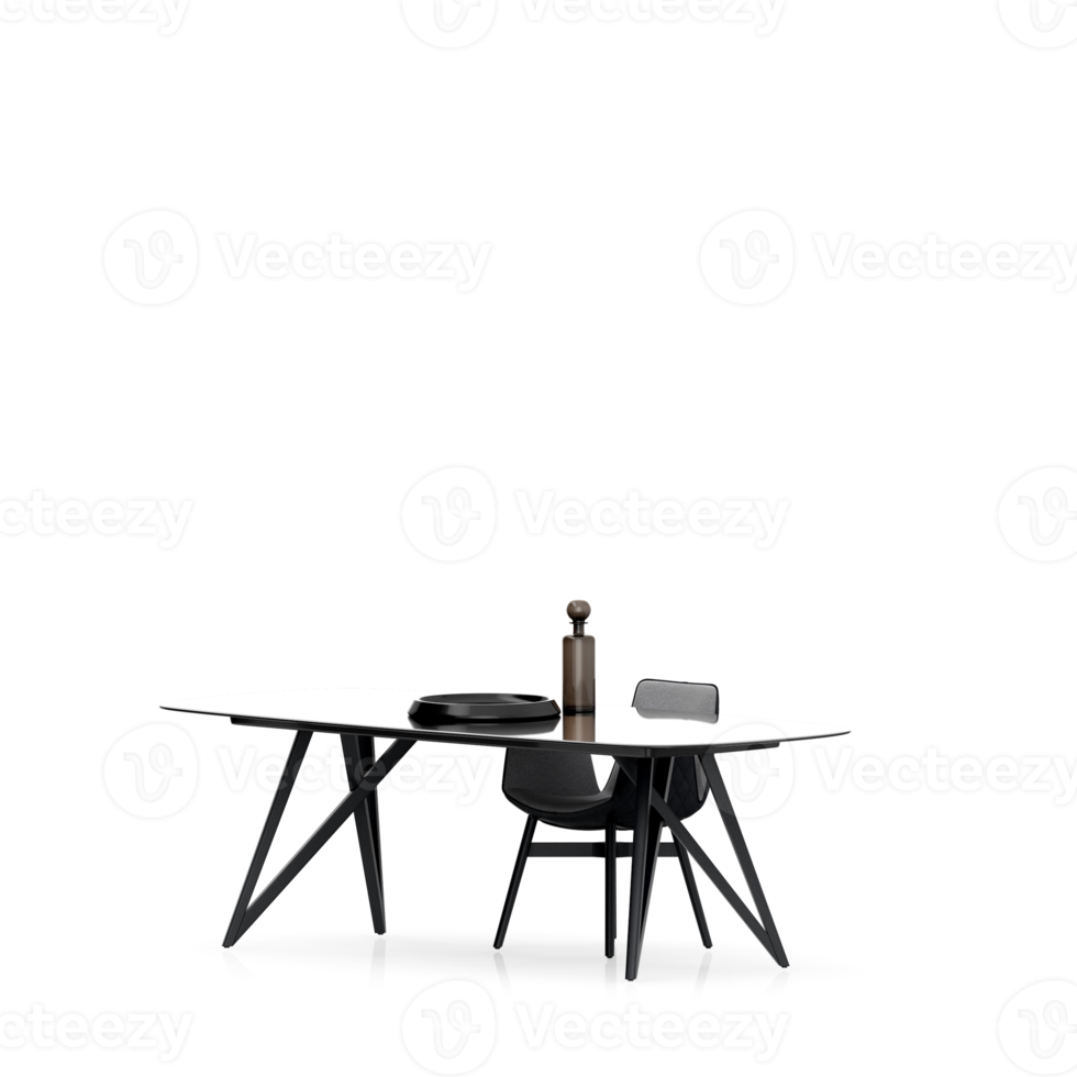 Isometric Table set front 3D render png