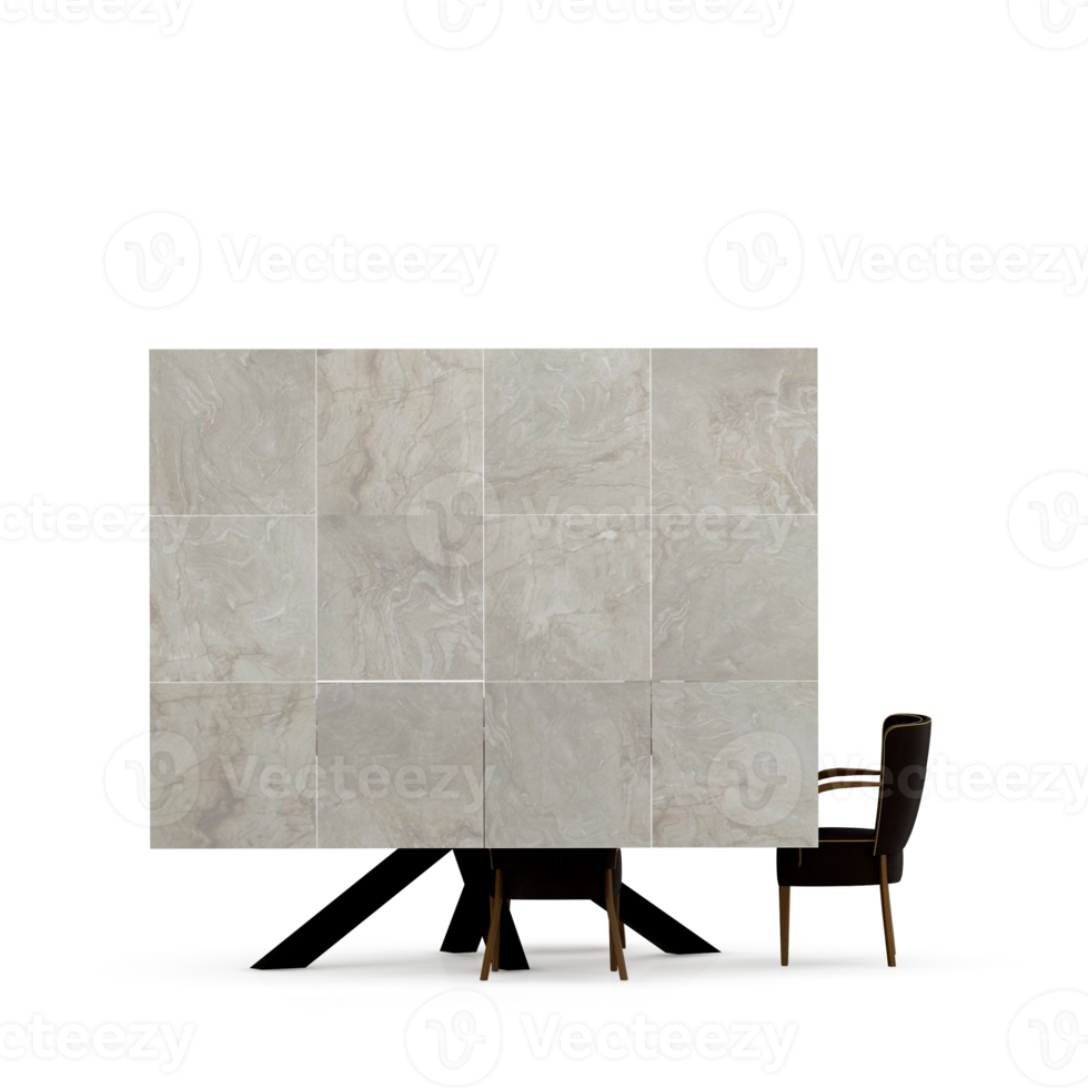 Isometric Table set front 3D render png