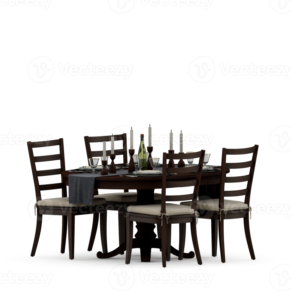 isometrische tafel reeks voorkant 3d geven png