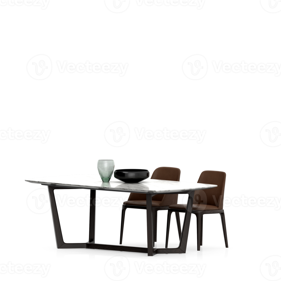 Isometric Table set front 3D render png