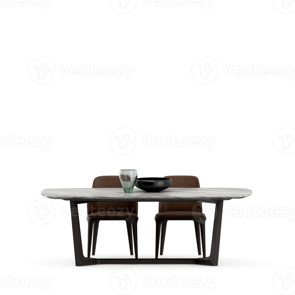 Isometric Table set front 3D render png