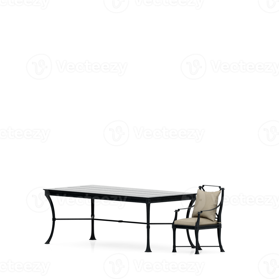 Isometric Table set front 3D render png