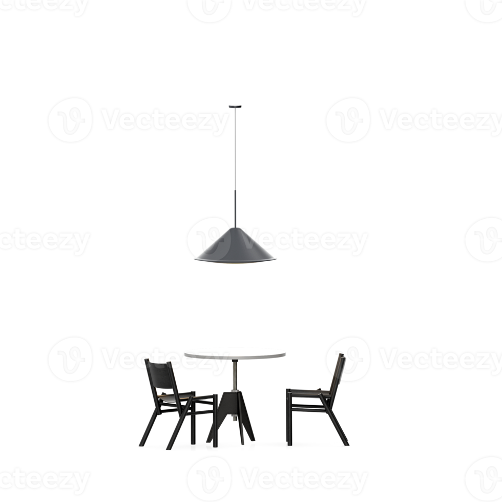 Isometric Table set front 3D render png