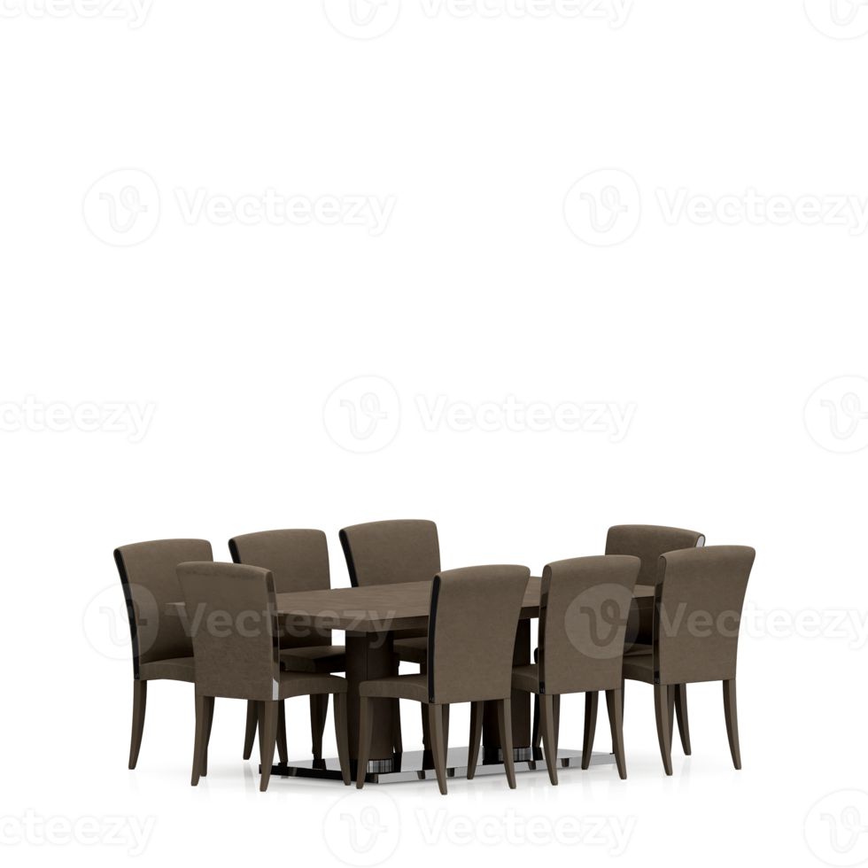 conjunto de mesa isométrica render 3d frontal png