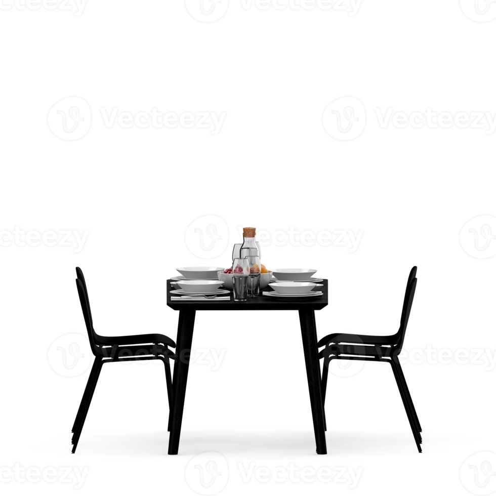 table isométrique set rendu 3d avant png