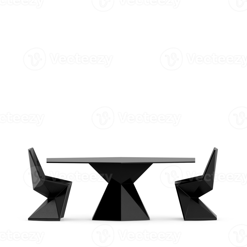 Isometric Table set front 3D render png