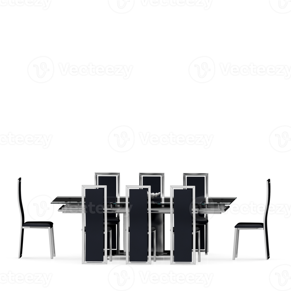 Isometric Table set front 3D render png