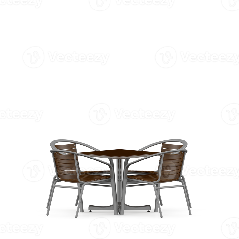 conjunto de mesa isométrica render 3d frontal png