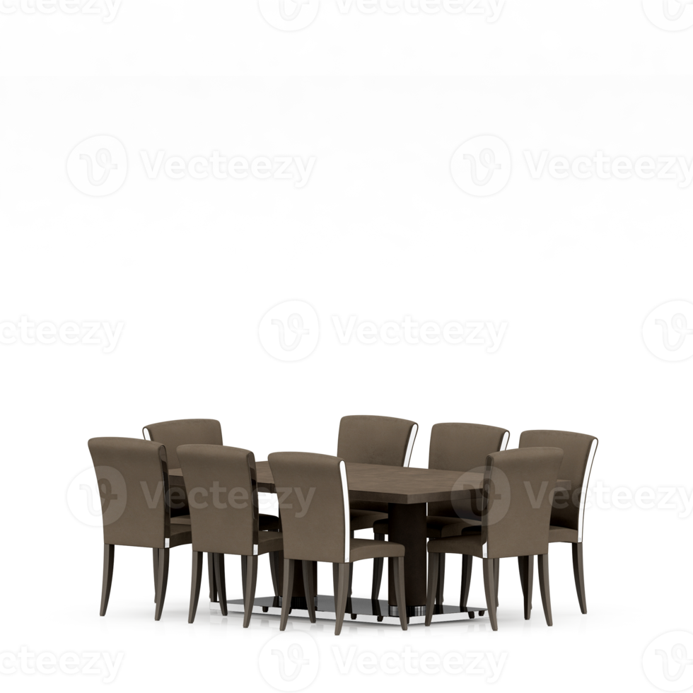 Isometric Table set front 3D render png
