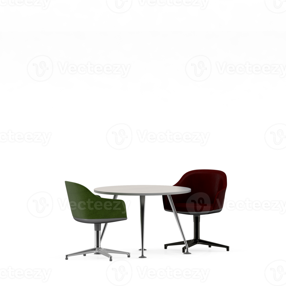 Isometric Table set front 3D render png