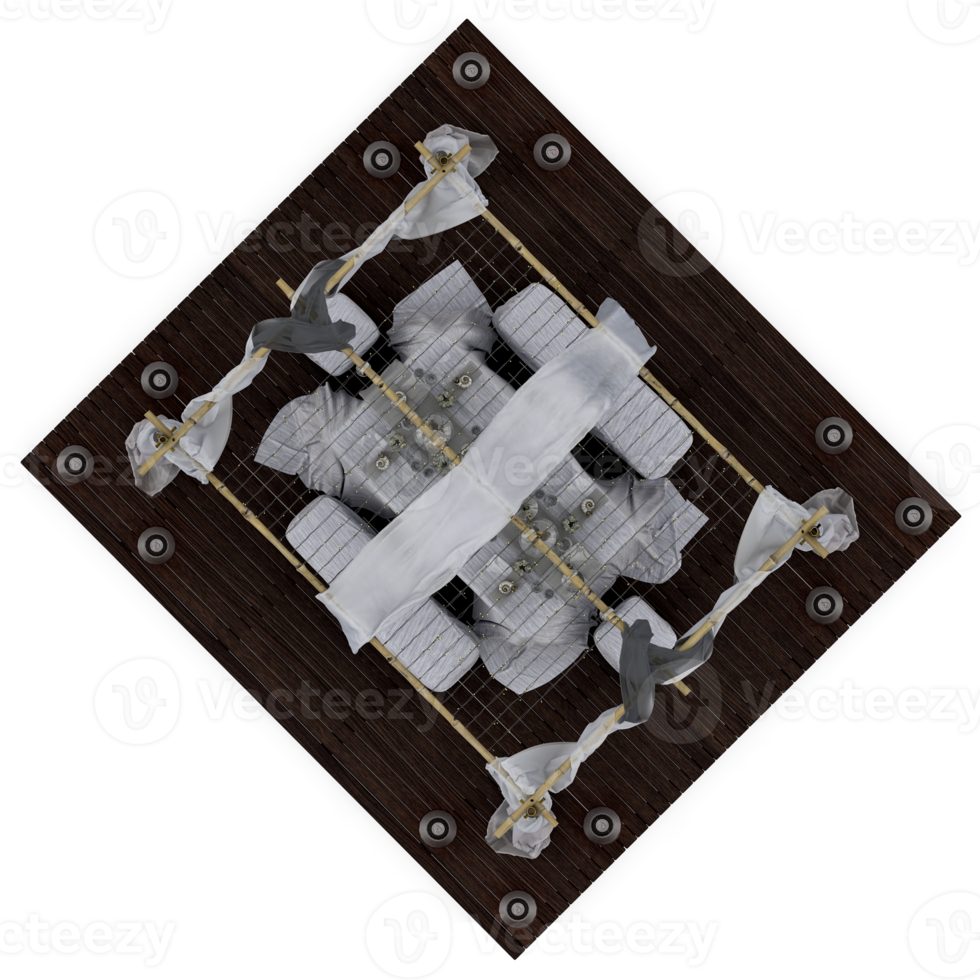 Isometric Table set Top 3D render png