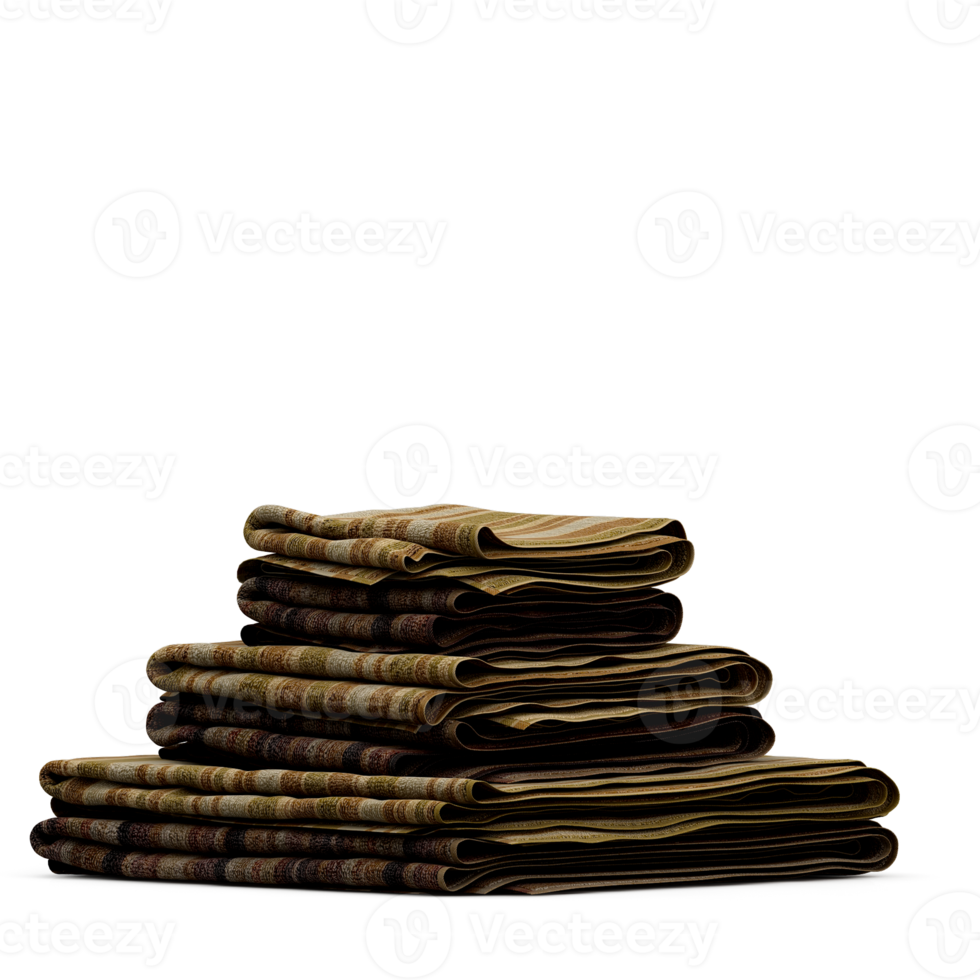 Isometric towels 3D isolated render png