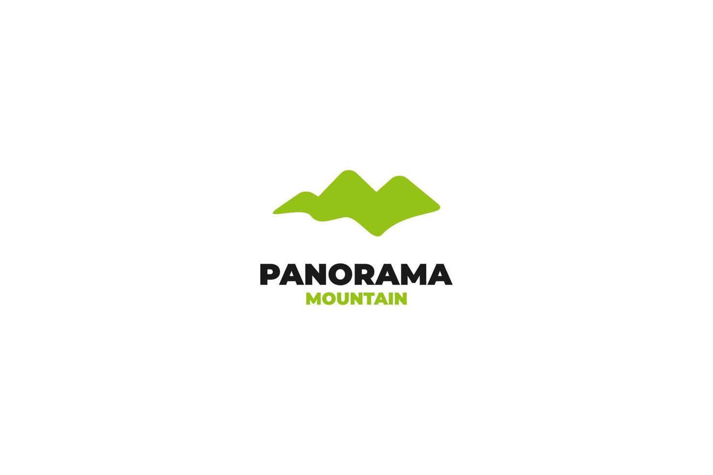 Landscape hills mountain peaks logo design vector illustration