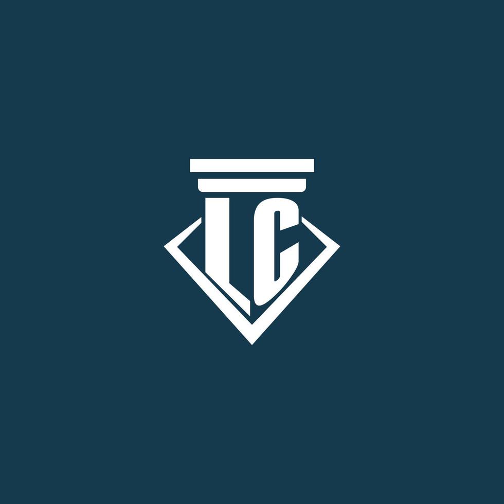 LC initial monogram logo for law firm, lawyer or advocate with pillar icon design vector