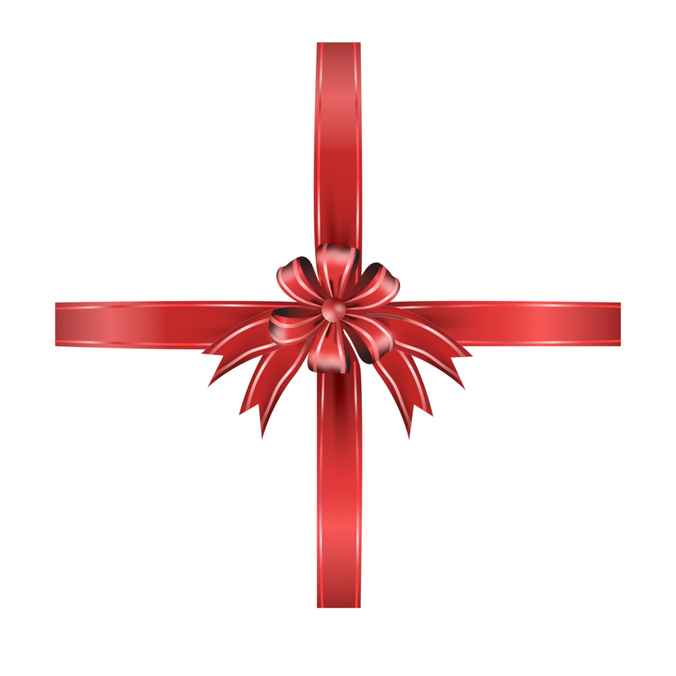 Luxury Red ribbon gift bows Decorative bow, 3d  set png