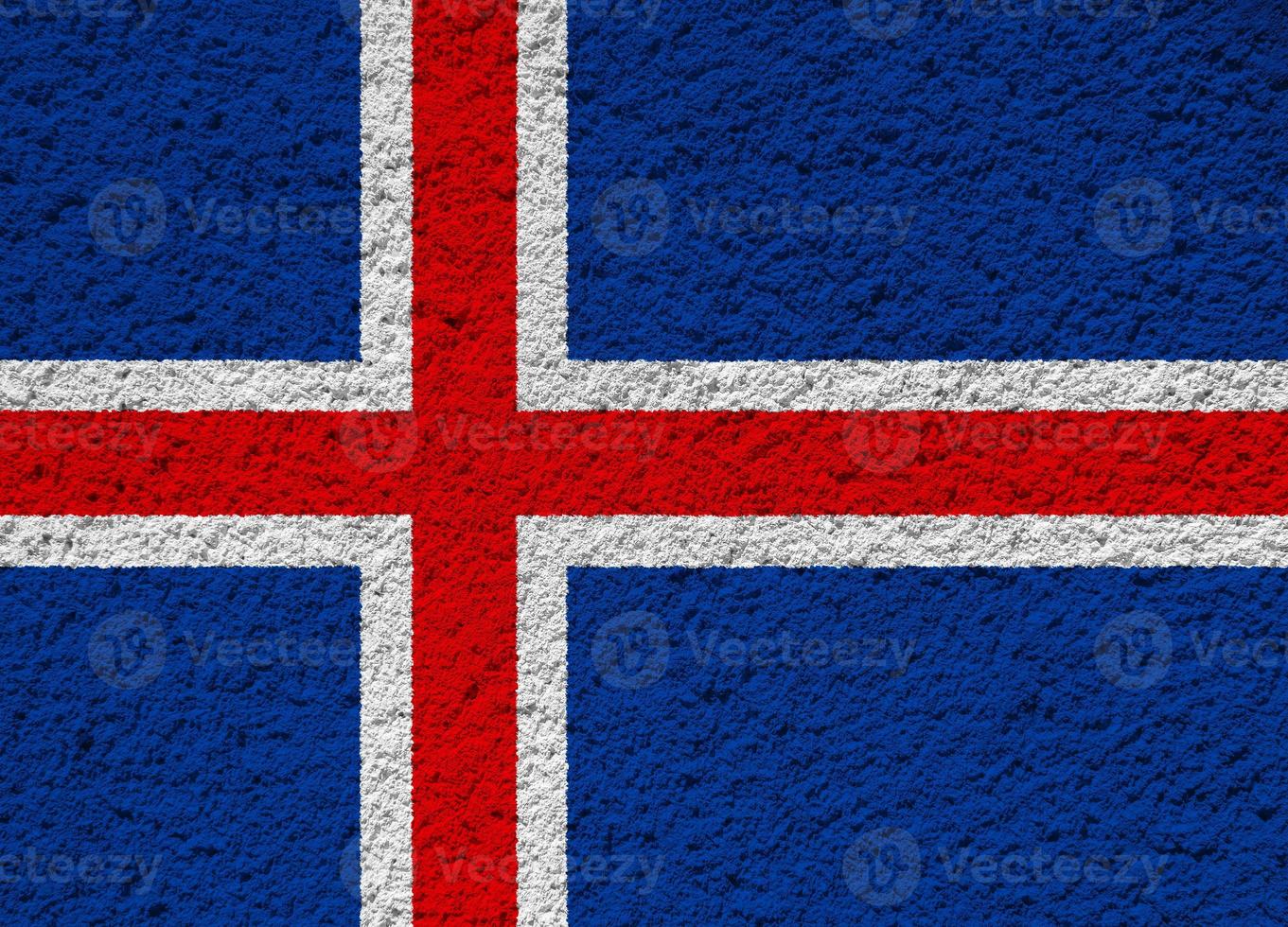 bandera de islandia sobre un fondo texturizado. collage de conceptos foto