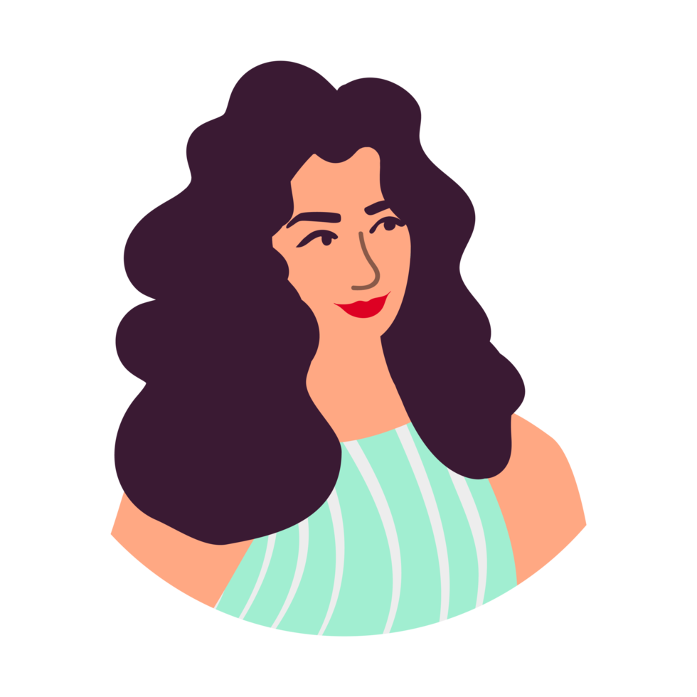 avatar de una mujer morena png