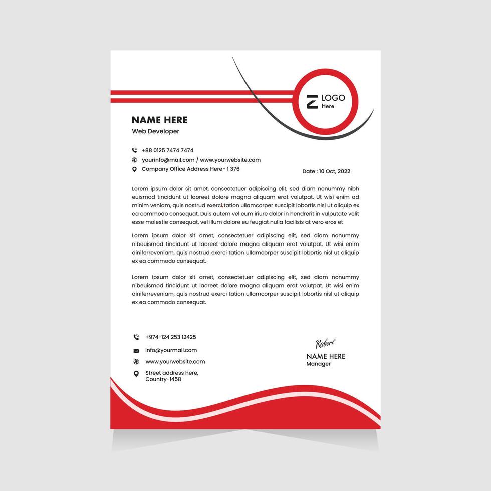 Professional Creative Corporate Clean Business letterhead Template vector