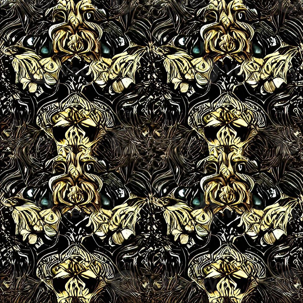 3D beautiful scroll and filigree pattern render photo