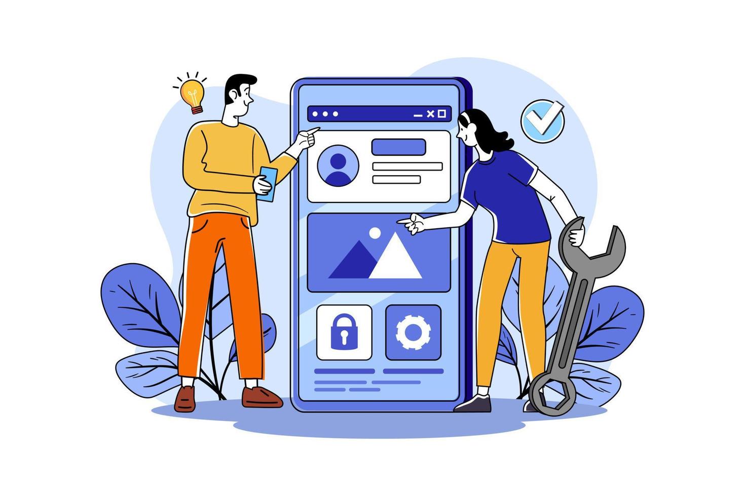 App development Illustration concept on white background vector